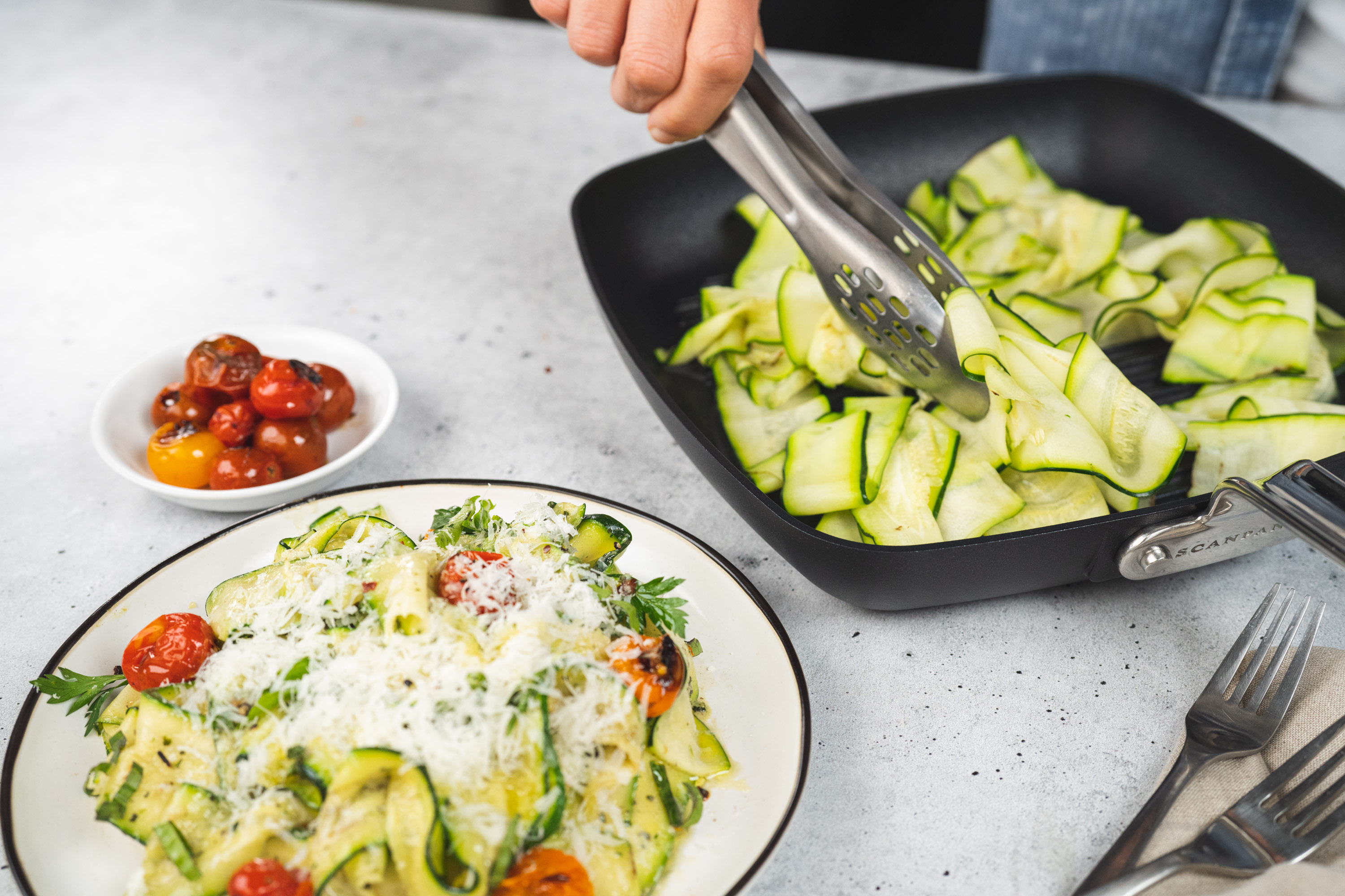 Pesto Zucchini Pappardelle 