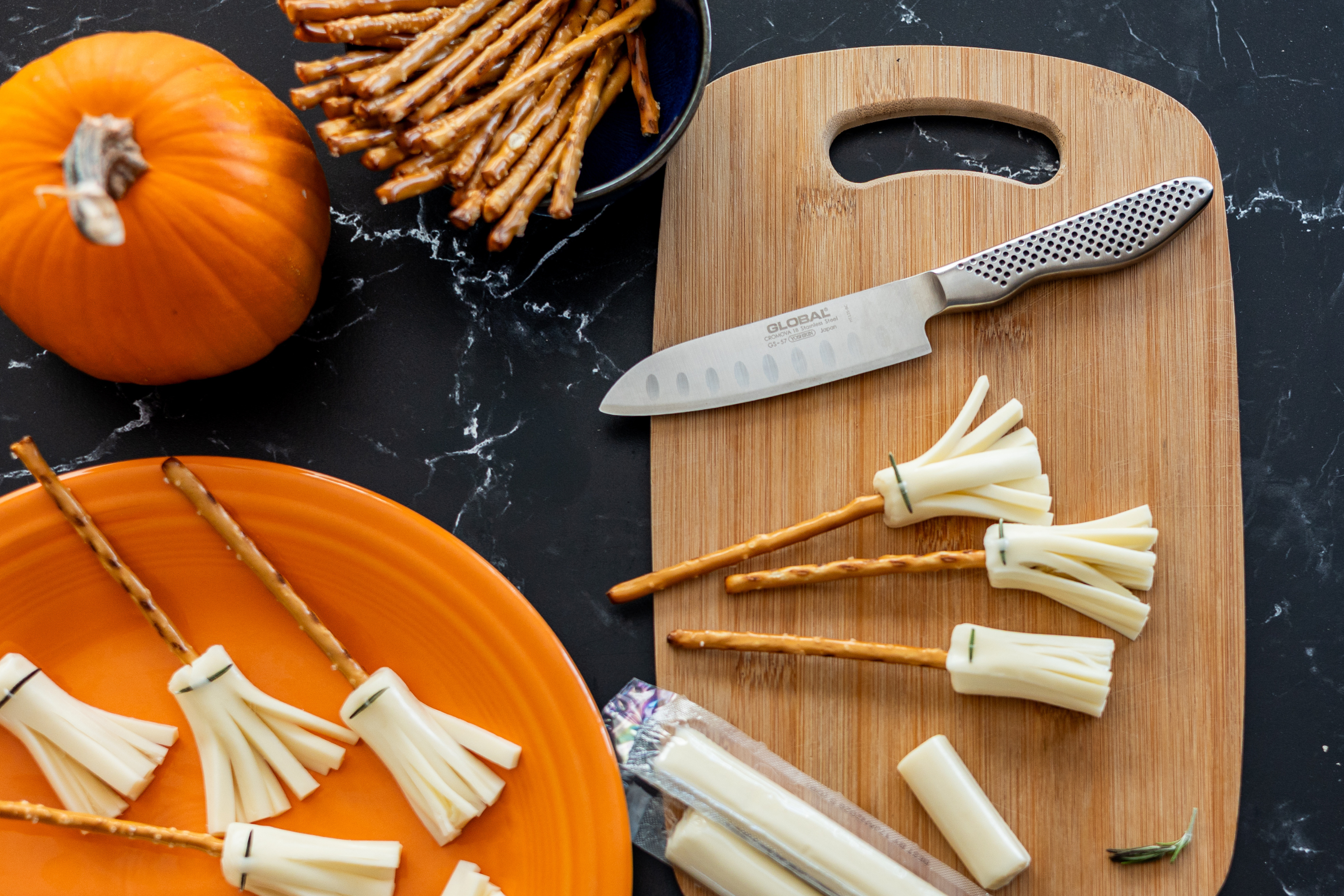 Spooky Snack Time: Halloween Cheese Brooms