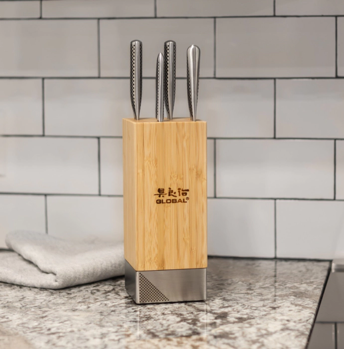 Toshi 5-Piece Bamboo Block Set | Global Cutlery USA