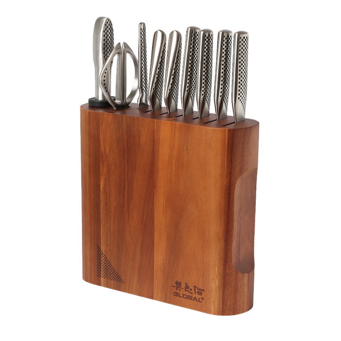 Kanpeki 10-Piece Block Set-Acacia | Global Cutlery USA