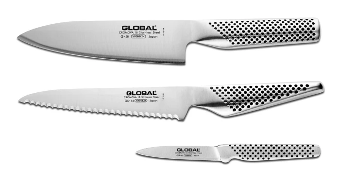 調理器具 GLOBAL CROMOVA 18 G-3 GLOBAL CROMOVA 18 STAINLESS STEEL PROFESSIONAL KNIVES MADE
