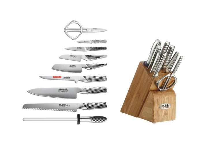 Sharp Japanese 10-Piece Takashi Knife Block Set GLOBAL CUTLERY