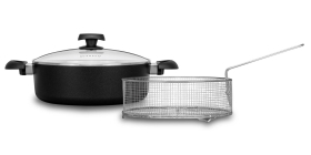 ES5 6 QT Covered Braiser Set with Fry Basket
