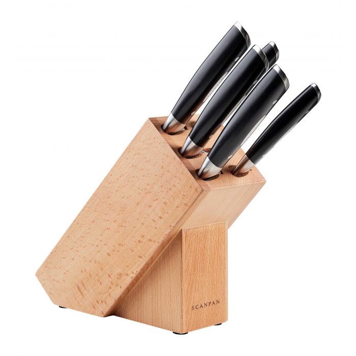 CLASSIC STAINLESS STEEL 6pc Knife Block Set