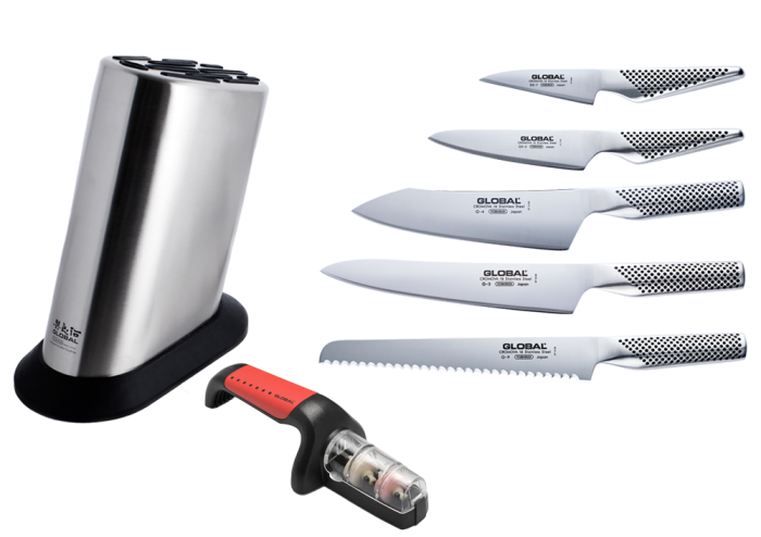 Global 2-Stage Handheld Knife Sharpener, White, White