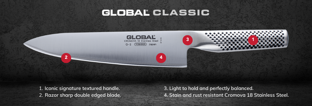 Global GTF-4001 Four Piece Steak Knife Set - (GTF-001)