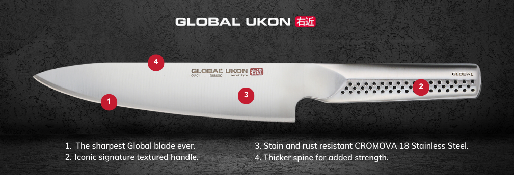 Global UKON 4-Piece Steak Knife Set